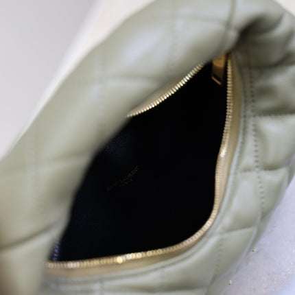 YSL 25S ICARE BABY 17 IN DARK OLIVE QUILTED CALFSKIN GOLD HARDWRE