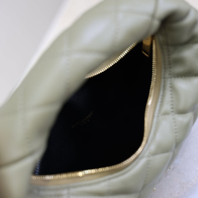 YSL 25S ICARE BABY 17 IN DARK OLIVE QUILTED CALFSKIN GOLD HARDWRE