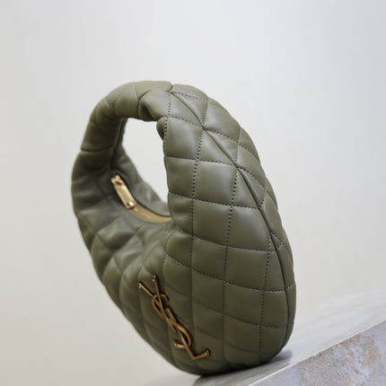 YSL 25S ICARE BABY 17 IN DARK OLIVE QUILTED CALFSKIN GOLD HARDWRE
