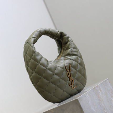 YSL 25S ICARE BABY 17 IN DARK OLIVE QUILTED CALFSKIN GOLD HARDWRE