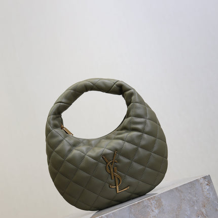 YSL 25S ICARE BABY 17 IN DARK OLIVE QUILTED CALFSKIN GOLD HARDWRE