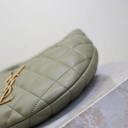 YSL 25S ICARE BABY 17 IN DARK OLIVE QUILTED CALFSKIN GOLD HARDWRE