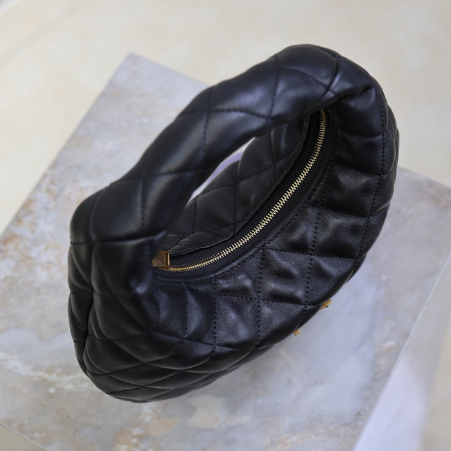 YSL 25S ICARE BABY 17 IN BLACK QUILTED CALFSKIN GOLD HARDWRE