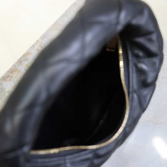 YSL 25S ICARE BABY 17 IN BLACK QUILTED CALFSKIN GOLD HARDWRE