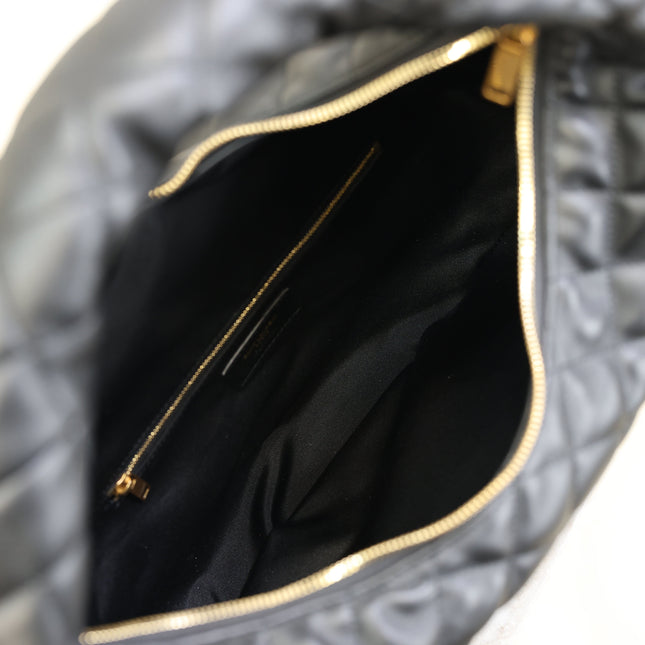 YSL 25S ICARE HOBO 44 IN BLACK QUILTED CALFSKIN GOLD HARDWRE
