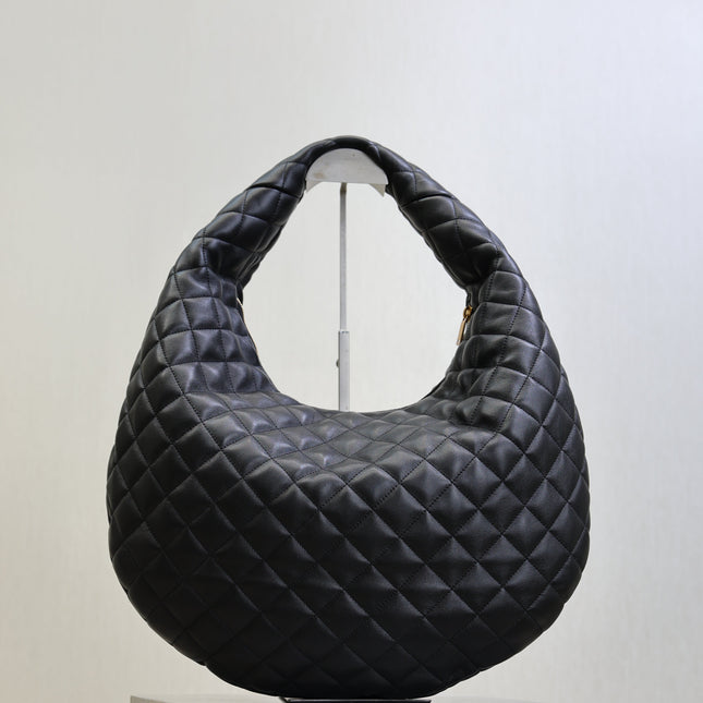 YSL 25S ICARE HOBO 44 IN BLACK QUILTED CALFSKIN GOLD HARDWRE