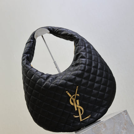 YSL 25S ICARE HOBO 44 IN BLACK QUILTED CALFSKIN GOLD HARDWRE