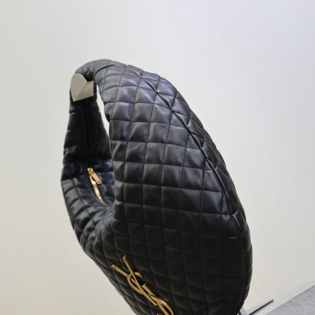 YSL 25S ICARE HOBO 44 IN BLACK QUILTED CALFSKIN GOLD HARDWRE