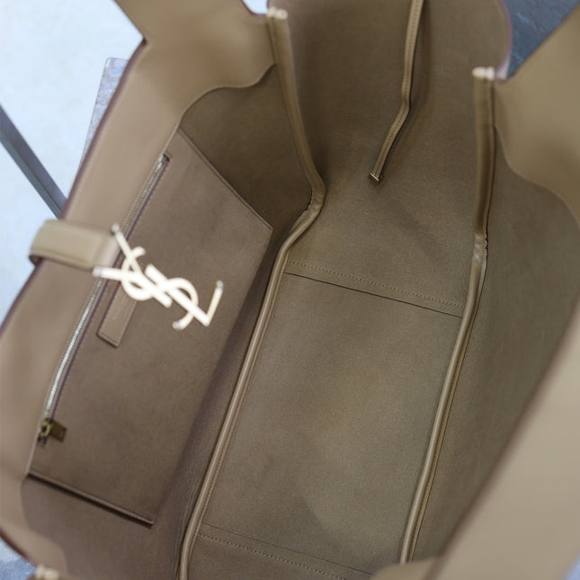 YSL 25S LE 5 À 7 BEA 50 IN DARK CARAMEL CALFSKIN GOLD HARDWRE