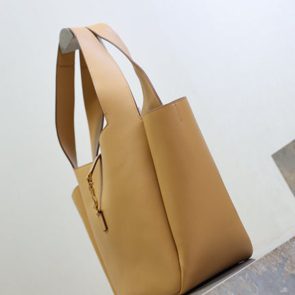 YSL 25S LE 5 À 7 BEA 50 IN DARK CARAMEL CALFSKIN GOLD HARDWRE