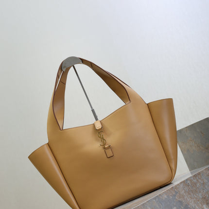 YSL 25S LE 5 À 7 BEA 50 IN DARK CARAMEL CALFSKIN GOLD HARDWRE