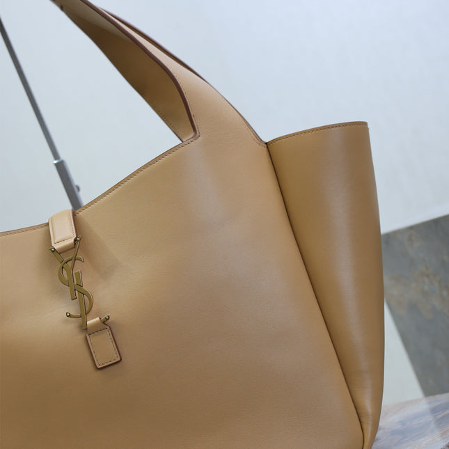 YSL 25S LE 5 À 7 BEA 50 IN DARK CARAMEL CALFSKIN GOLD HARDWRE