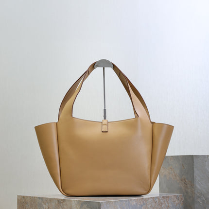 YSL 25S LE 5 À 7 BEA 50 IN DARK CARAMEL CALFSKIN GOLD HARDWRE