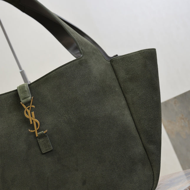 YSL 25S LE 5 À 7 BEA 50 IN DARK OLIVE SUEDE GOLD HARDWRE