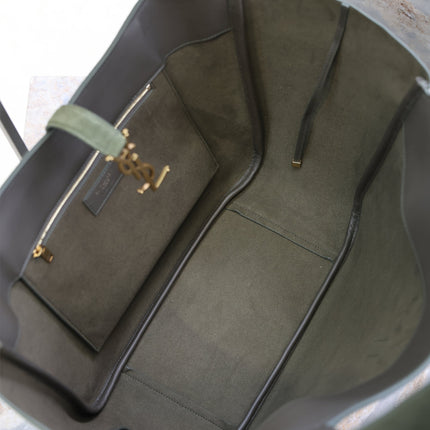 YSL 25S LE 5 À 7 BEA 50 IN DARK OLIVE SUEDE GOLD HARDWRE