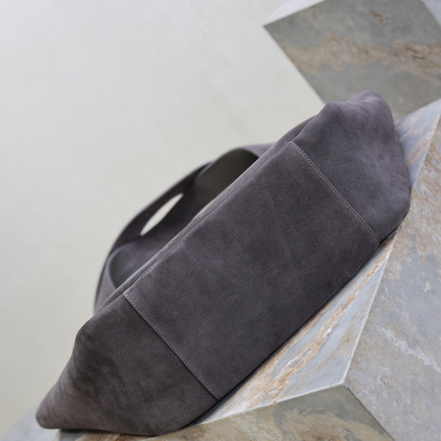 YSL 25S LE 5 À 7 BEA 50 IN DARK GRAY SUEDE GOLD HARDWRE
