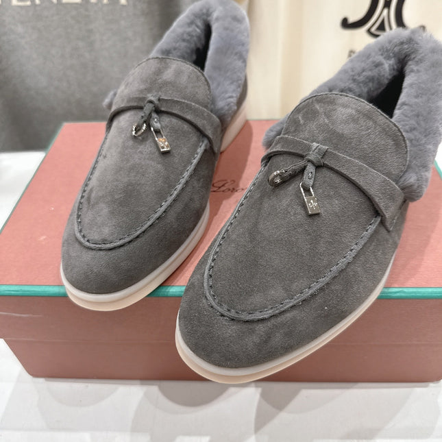 LP 25S SUMMER CHARMS WALK LOAFERS IN LIGHT CHARCOAL SUEDE AND FLEECE