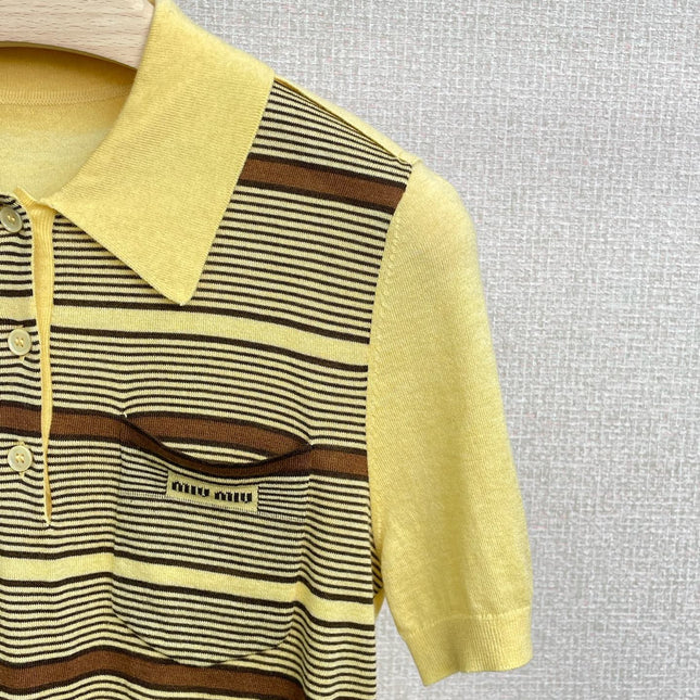 MIUMIU KNITTED POLO SHIRT STYLE 324