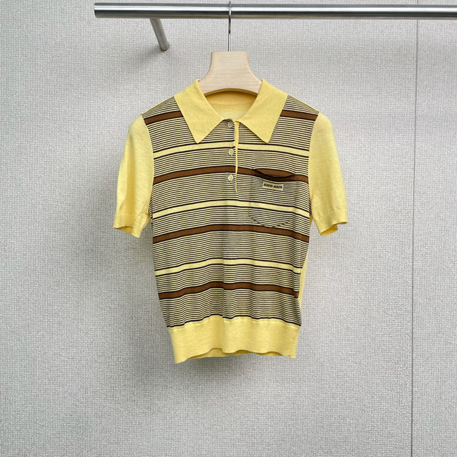 MIUMIU KNITTED POLO SHIRT STYLE 324
