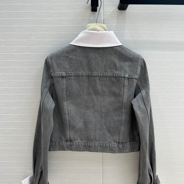 CC 25 Denim Jacket Gray mix White Cotton