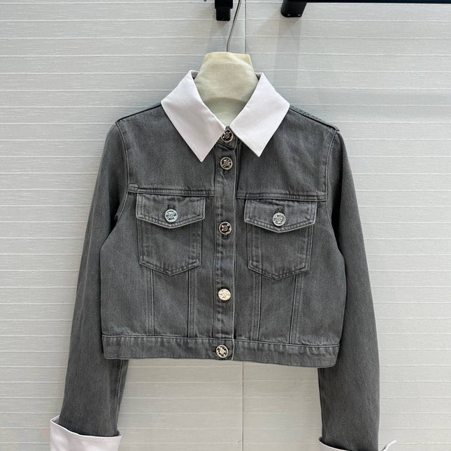 CC 25 Denim Jacket Gray mix White Cotton