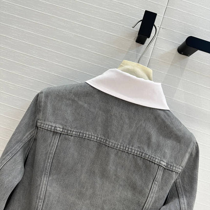 CC 25 Denim Jacket Gray mix White Cotton