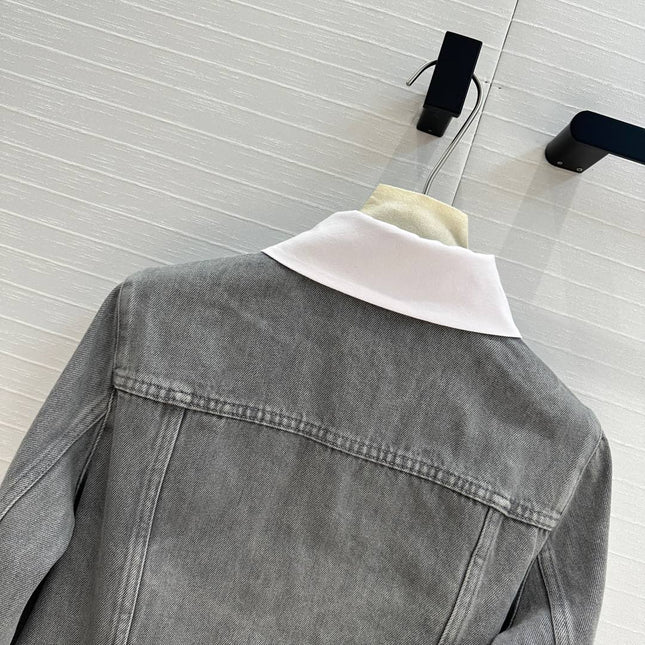 CC 25 Denim Jacket Gray mix White Cotton