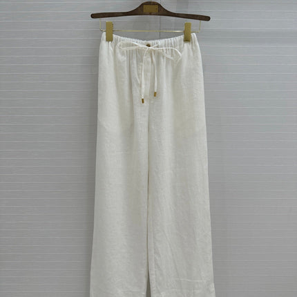 LP STRAIGHT-LEG LINEN PANTS IN WHITE
