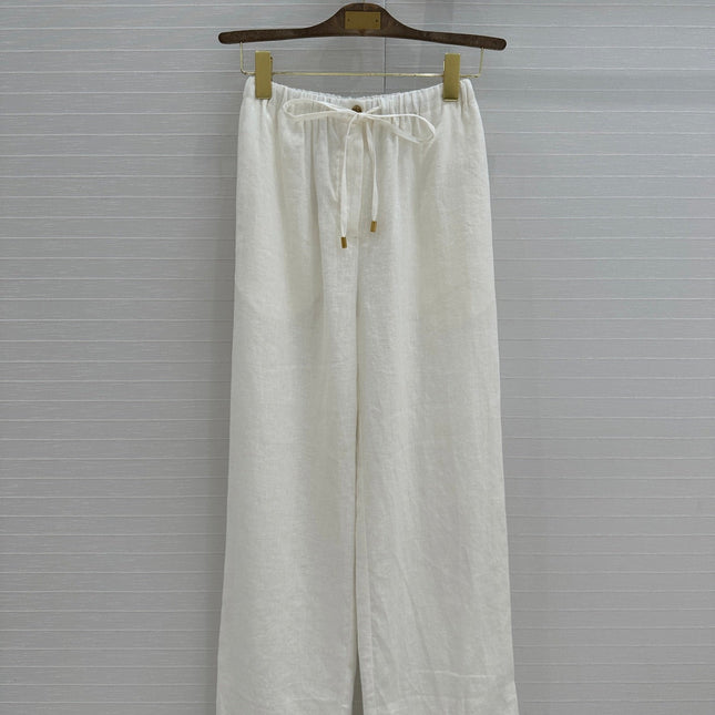 LP STRAIGHT-LEG LINEN PANTS IN WHITE