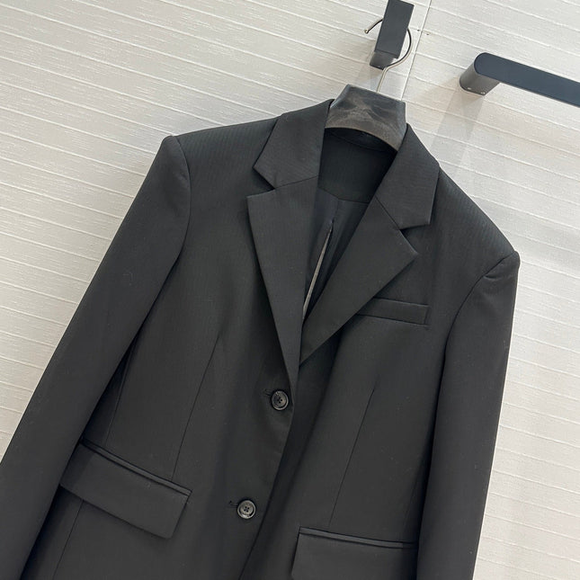 Loewe Striped Suit Jacket Black Cotton