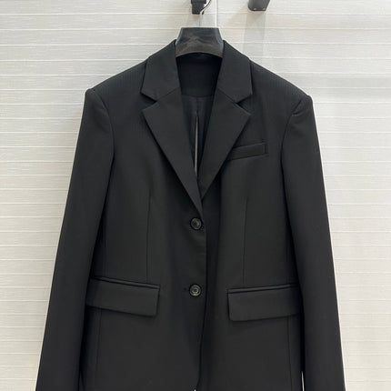 Loewe Striped Suit Jacket Black Cotton