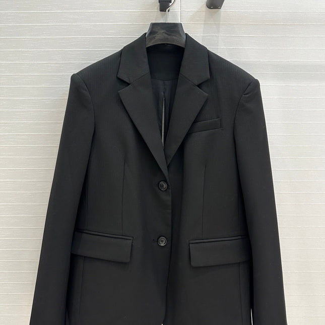Loewe Striped Suit Jacket Black Cotton
