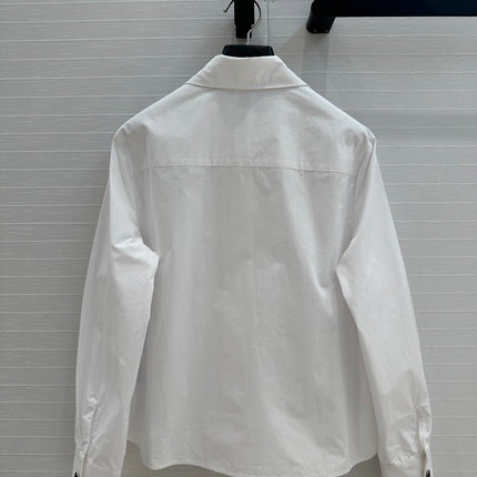 CC 25 Lace Collor Shirt White Cotton