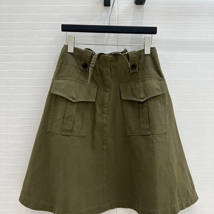 PRADA MOSS GREEN A-LINE SKIRT 264360