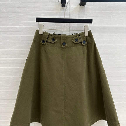 PRADA MOSS GREEN A-LINE SKIRT 264360