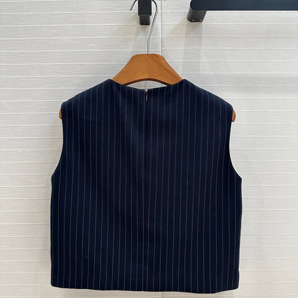Loewe 25 Striped Vest Shirt Blue Viscose