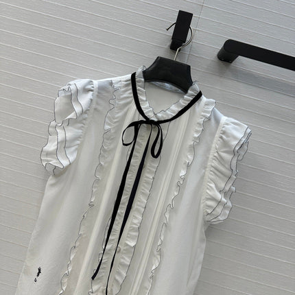 DIOR WHITE RUFFLED SHIRT 264378