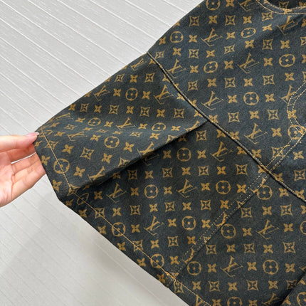 LV A-LINE DENIM SKIRT WITH LOGO 264400