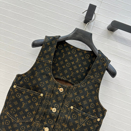 LV  DENIM SLEEVELESS TOP WITH LOGO 264405