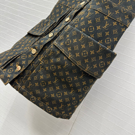LV DENIM SLEEVELESS DRESS WITH LOGO 264410