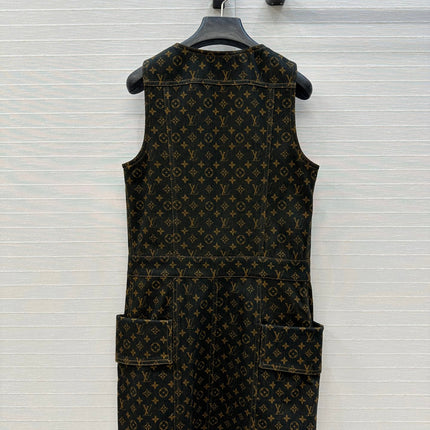LV DENIM SLEEVELESS DRESS WITH LOGO 264410