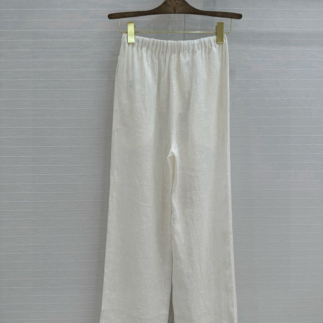 LP STRAIGHT-LEG LINEN PANTS IN WHITE