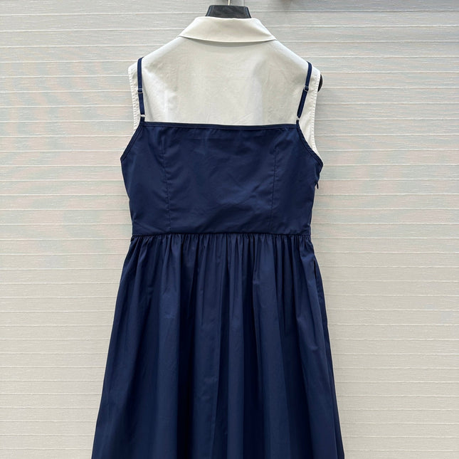 MIUMIU FAUX TWO-PIECE DRESS WITH STRAPS 268351