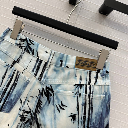 DIOR PRINTED DENIM SHORTS 268200