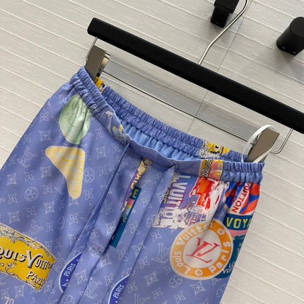 LV PRINTED SILK PANTS 268215