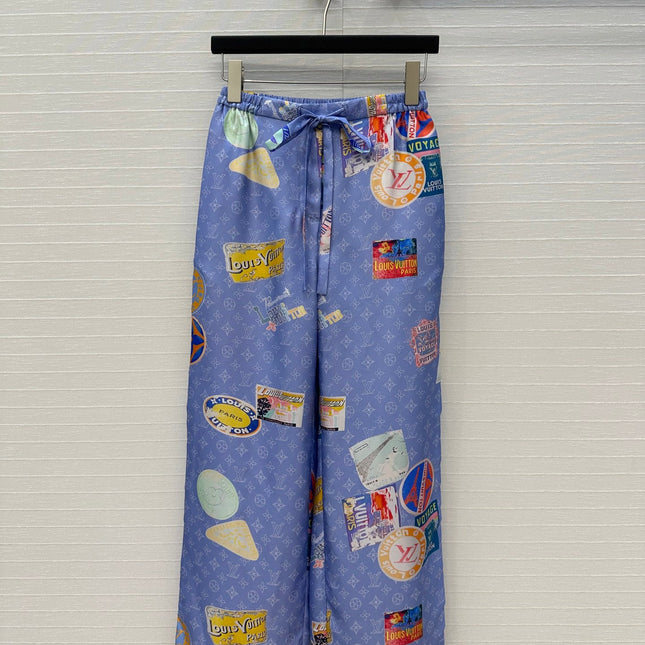LV PRINTED SILK PANTS 268215