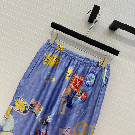 LV PRINTED SILK PANTS 268215