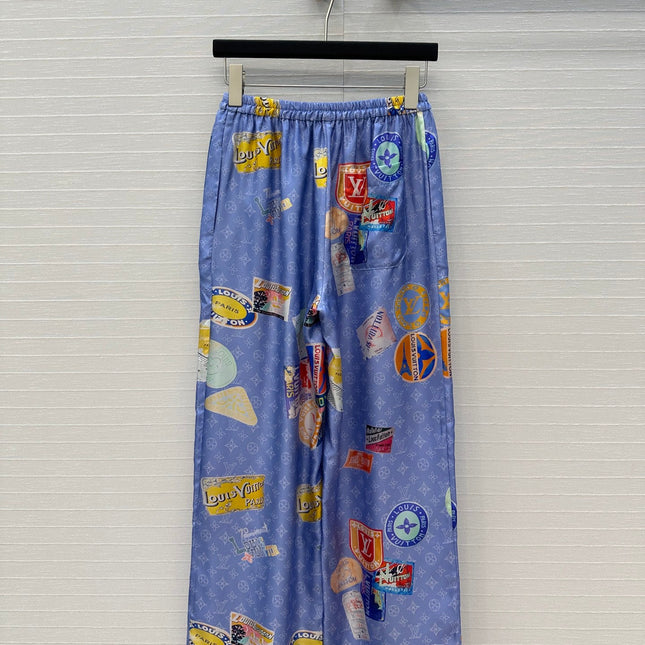 LV PRINTED SILK PANTS 268215