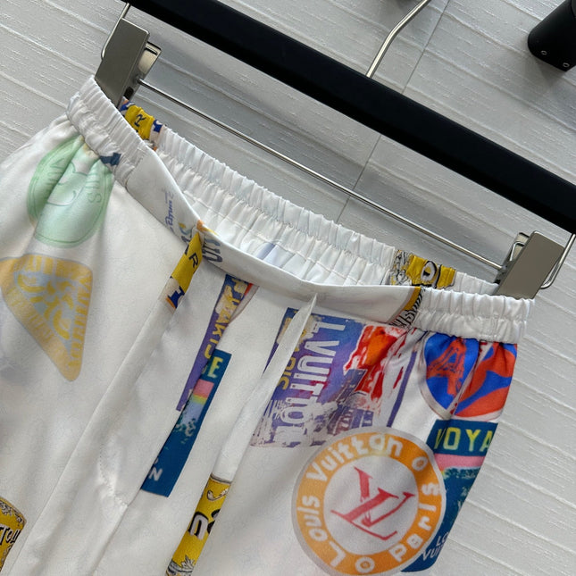 LV PRINTED SILK PANTS 268218