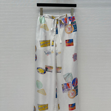 LV PRINTED SILK PANTS 268218